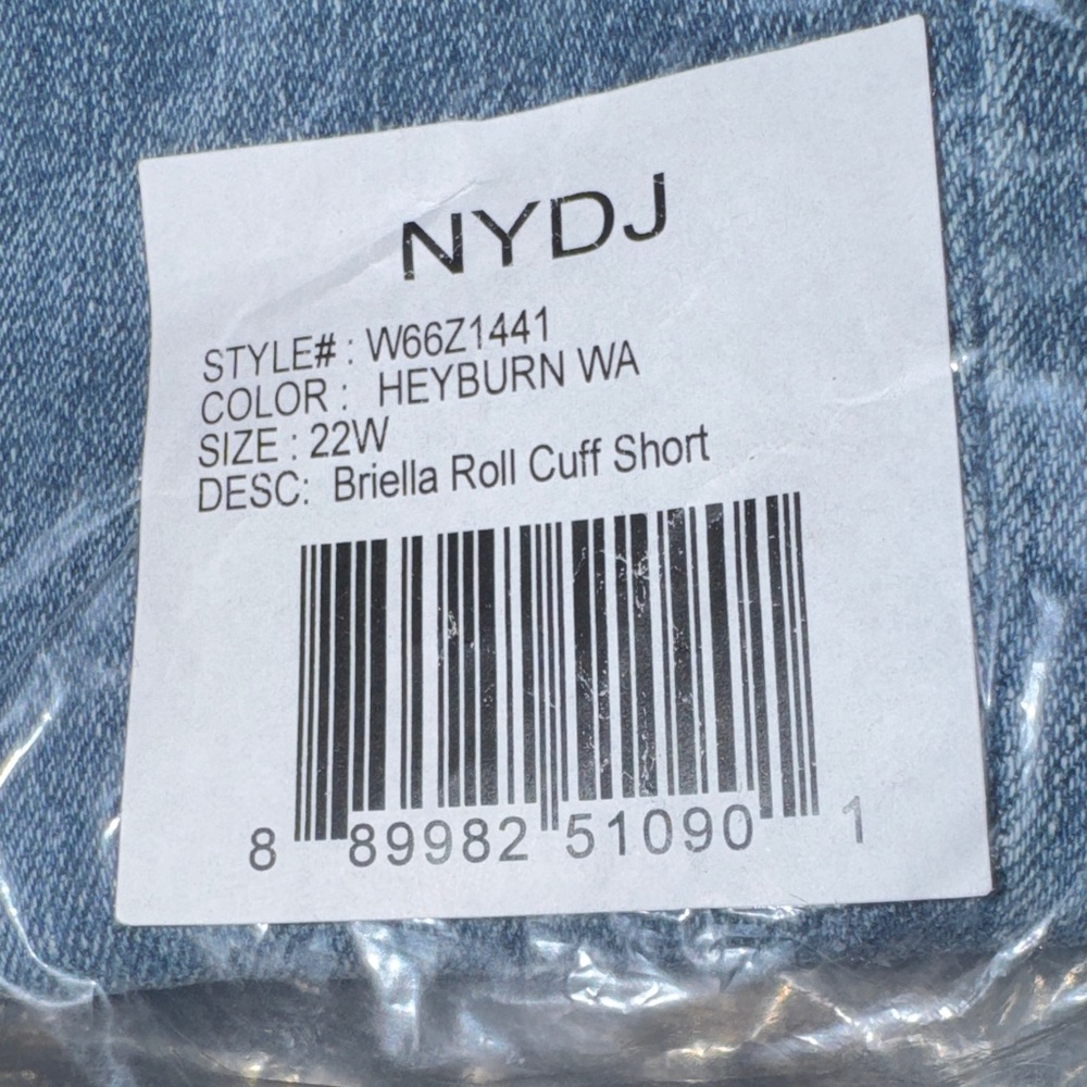 NYDJ Women's Briella Roll Cuff Jean Shorts 22W NWT